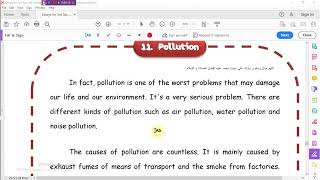 مقال عن Pollution التلوث  لطلاب المرحلة الثانوية