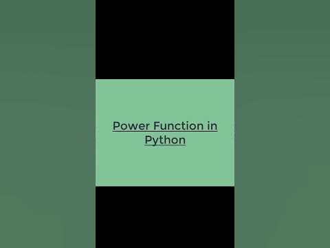How to use power function to do exponentiation in Python # ...