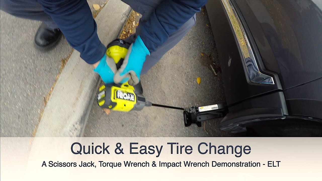 Quick & Easy Tire Change A Scissors Jack, Torque Wrench & Impact