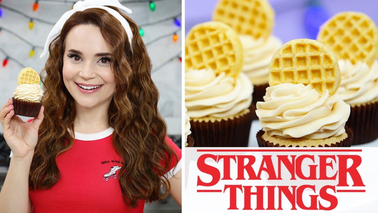 How To Make Stranger Things Eggo Waffle Cupcakes Nerdy Nummies Youtube