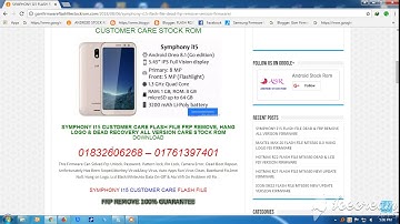 SYMPHONY I15 FLASH FILE DEAD & FRP REMOVE ALL VERSION FIRMWARE