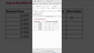 EFFECT Function in Excel |Calculate Effective Annual Interest Rate Easily #trendingshorts