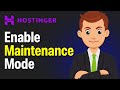 How To Enable Maintenance Mode In Hostinger Website Builder - Step By Step For Beginners (2026)