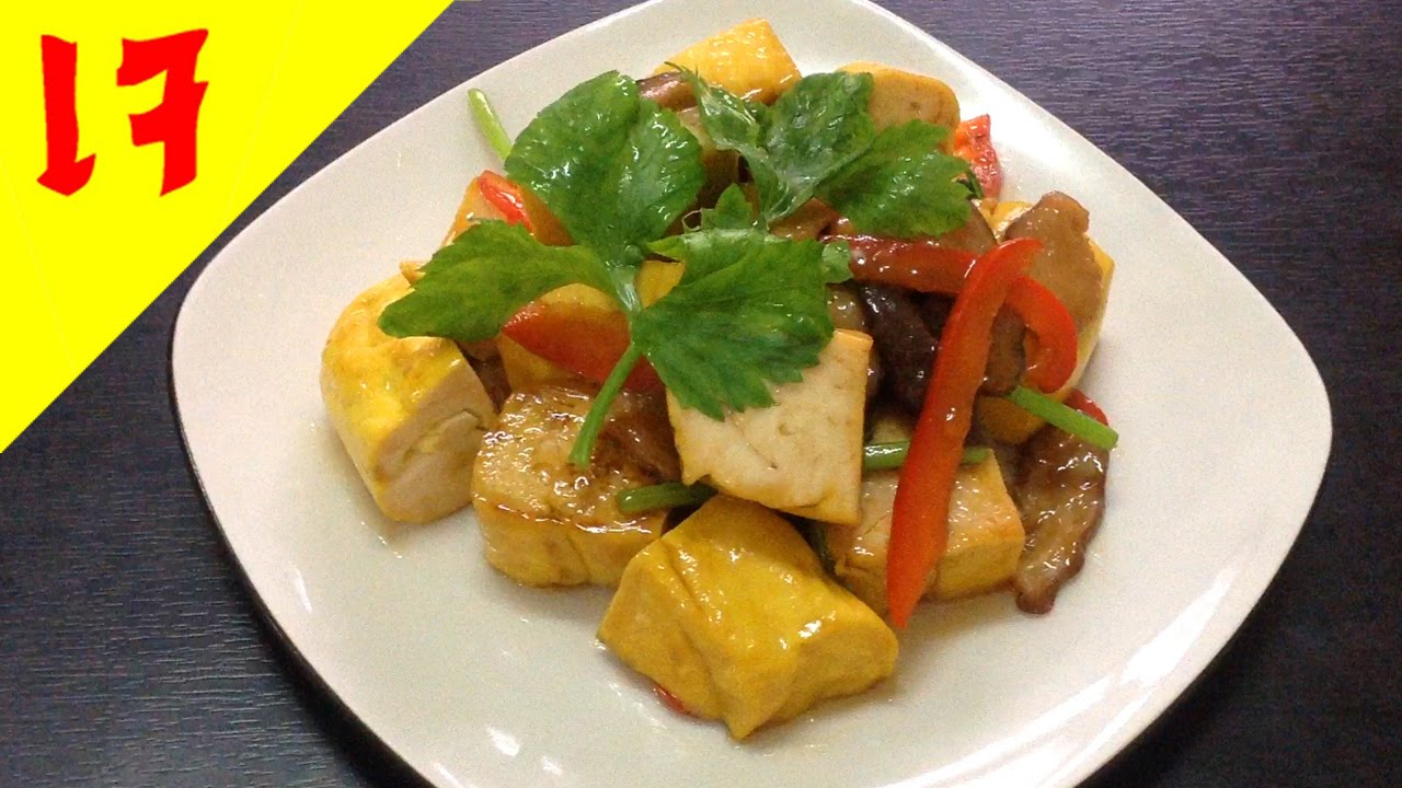 อาหารเจ ผัดเต้าหู้เจ Fried tofu
