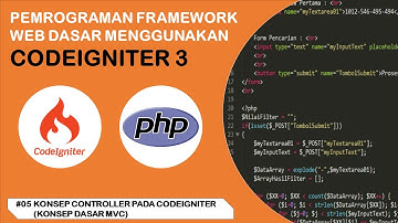 Tutorial Codeigniter 3 untuk Pemula | #5 Konsep CONTROLLER Pada Codeigniter 3 (Konsep Dasar MVC)