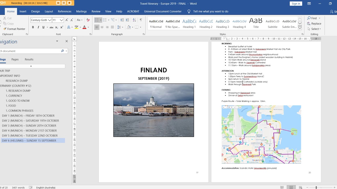 ตัวอย่าง travel itinerary  Update 2022  How I use Microsoft Word to plan a travel itinerary (my template \u0026 planning process)