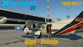 X-Plane 12 VR | Vigo - Oviedo (Succesfull attempt) | Mitsubishi MU-2 Marquise training flight