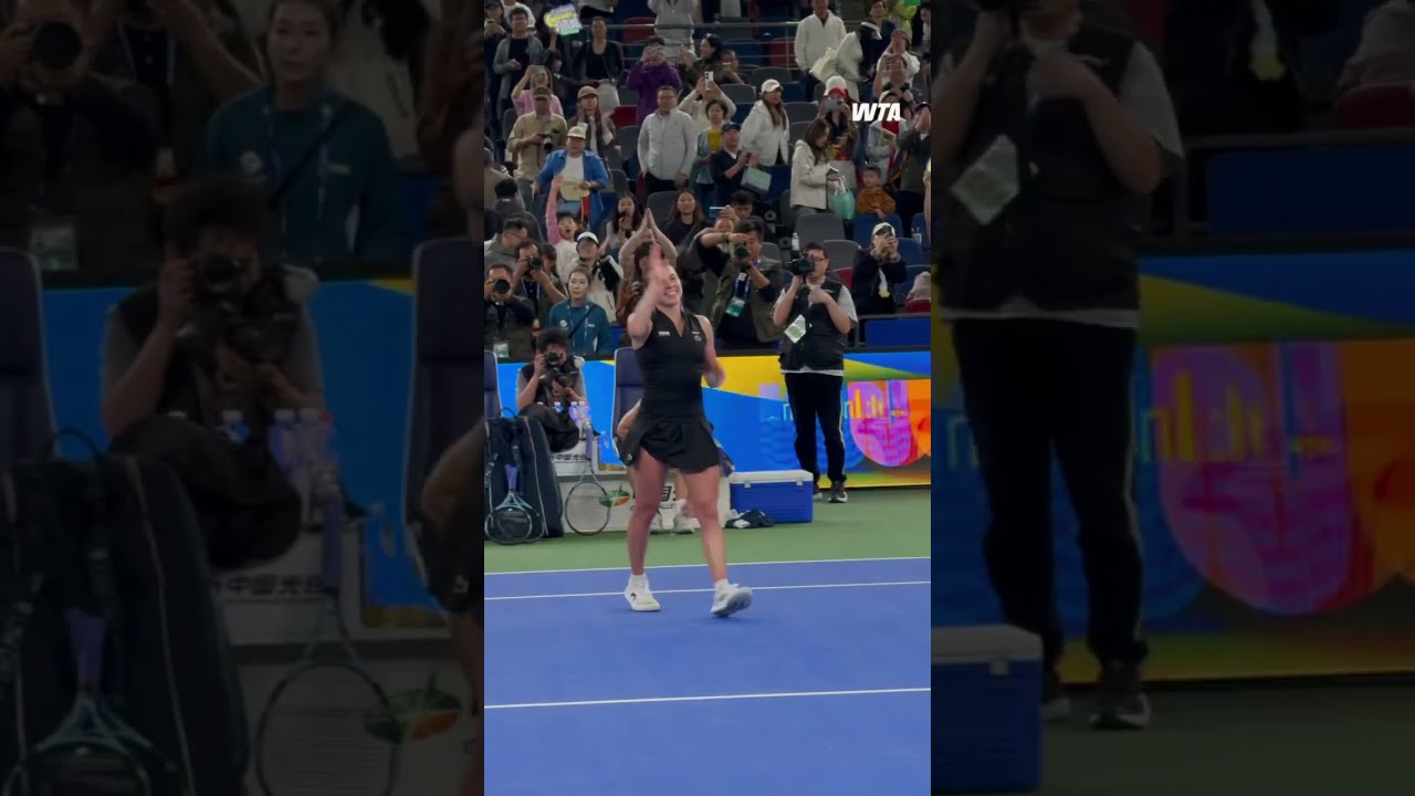 MAJA’S MOMENT! 🏆✨Maja Chwalinska defeats Kartal in a three set battle in Wuhan.#WTA #MajaChwalinska