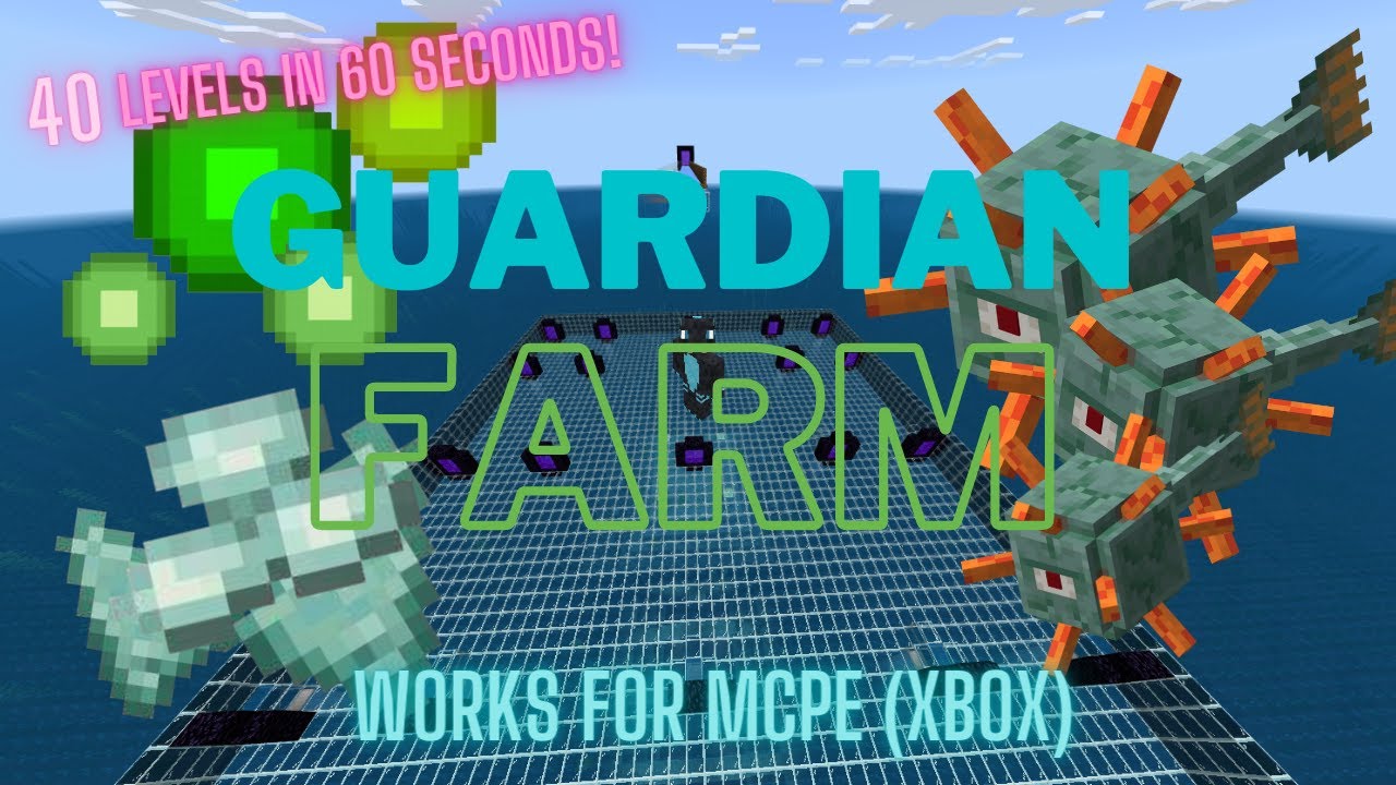 Fastest XP Farm Minecraft Bedrock (Guardian Farm) YouTube