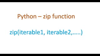 Python Interview questions - What is zip function