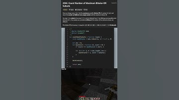 Leetcode 2044 Count Number of Maximum Bitwise-OR Subsets JavaScript #shorts