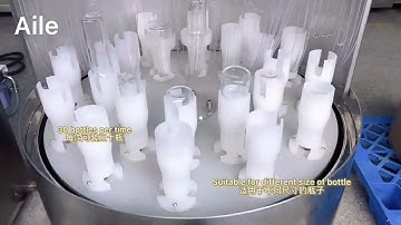 Semi-automatic rotary bottle washing machine #Bottlewashing #cleaning #bottles #machine #factory