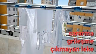 SARARMIŞ ÇAMAŞIRLAR TEKRAR NASIL BEYAZLAR/grileşme renk karışmış sararma/beyaz çamaşır yıkama