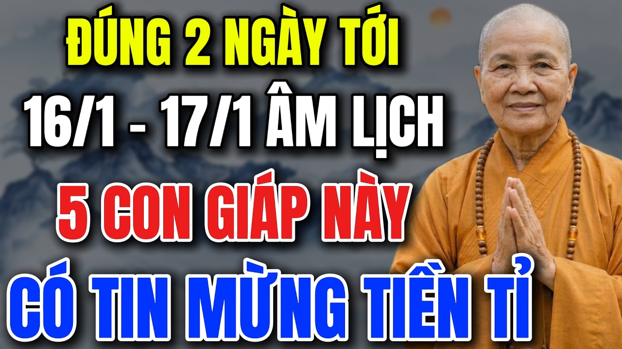 ĐÚNG 2 NGÀY TỚI (THỨ 4 - THỨ 5): 5 CON GIÁP SỐ ĐỎ NHƯ SON, LỘC TRỜI ĐỔ VỀ, GIÀU KHÔNG CẢN NỔI !