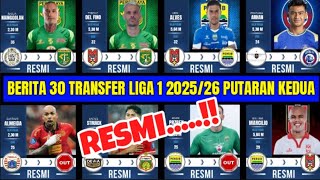 Recap Of 30  League 1 Transfers 202526 Second Roundpersib Today  Persija Today  Arema