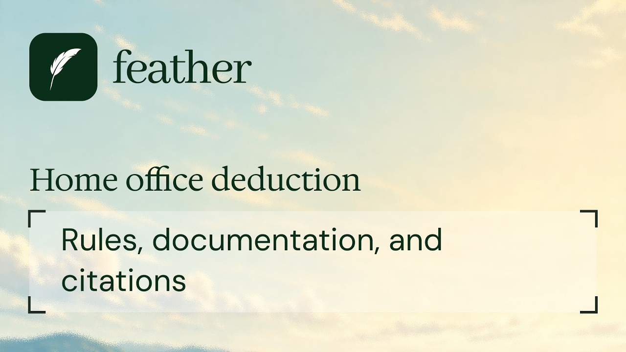 Feather Demos: Home Office Deduction Research in Minutes