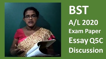BST A/L Paper 2020 | Essay Q5 C Discussion | Biosystems Technology Sinhala Medium