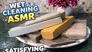 SATISFYING ASMR 😍 , Oddly Satisfying Wet 5 colour slate items soft Cleaning ASMR ,  screenshot 5