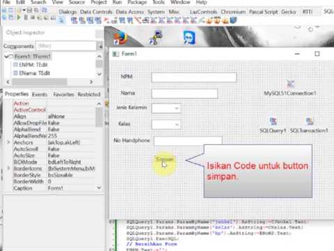 Lazarus Database Mysql Insert Data Youtube