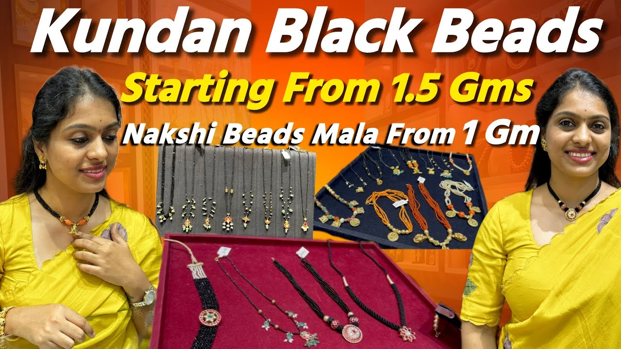 Stunning Black Beads Collection | Kundan & Nakshi | Lightweight Below 10gms | Starting from 1.5gm