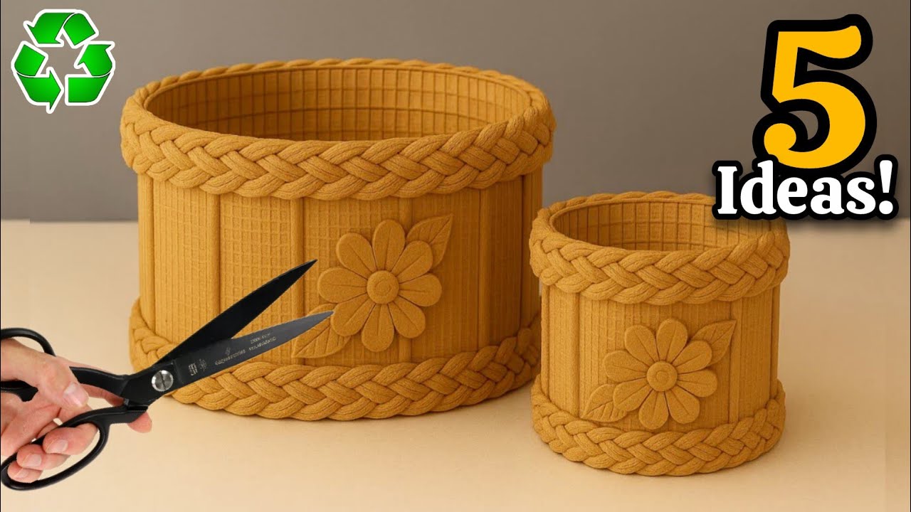 Super Beautiful but Low-Cost! 5 Best DIY Space-Saving Craft Ideas from Waste Material ♻️DIY _Basket