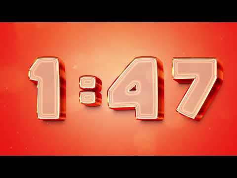 5 Minute Countdown Orange Bold Shimmer Party Timer 🎉🥳🪅