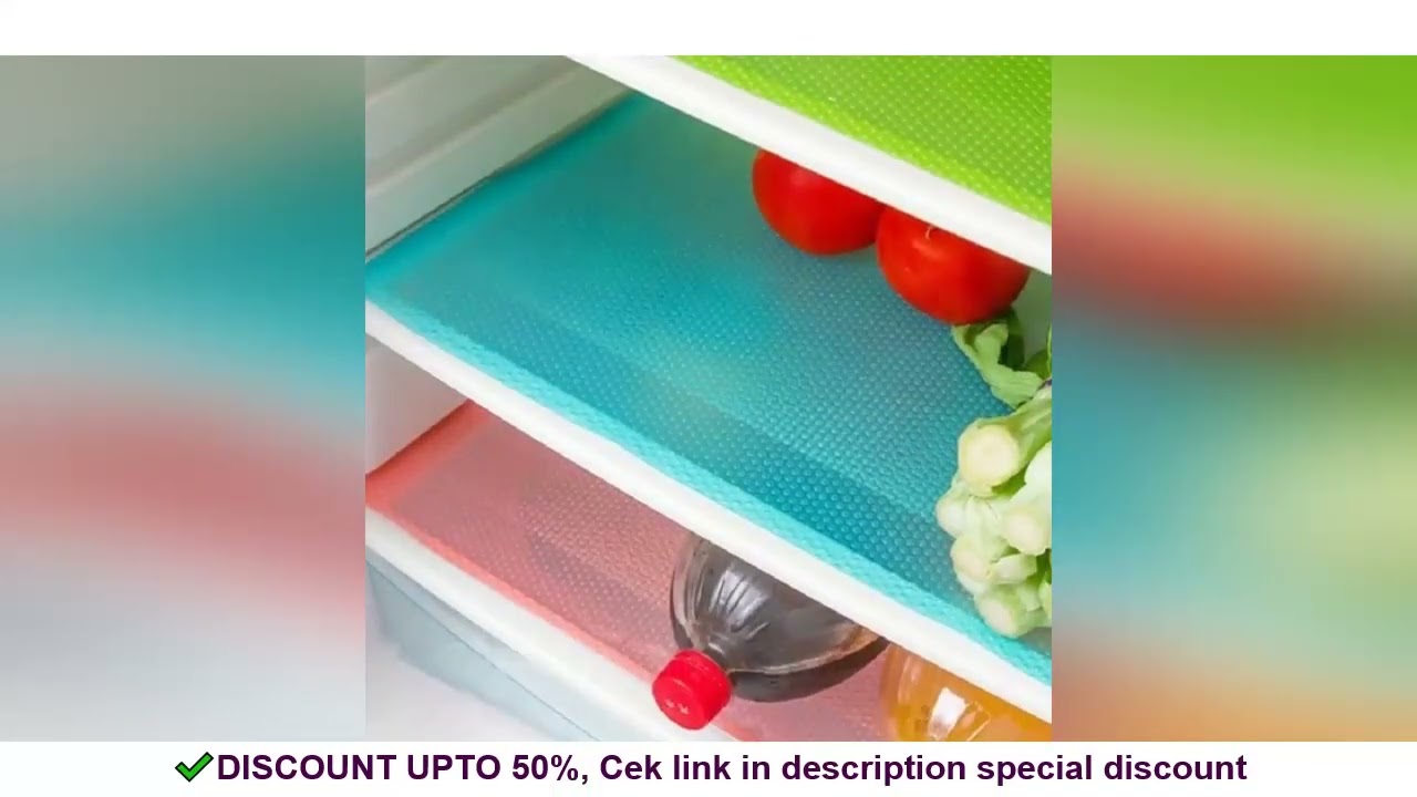 4PCS Refrigerator Pad Antibacterial Antifouling Mildew Moisture Absorption Pad Refrigerator Mat Pad