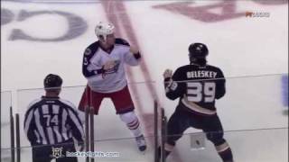 Derek Dorsett vs Matt Beleskey Jan 8, 2012