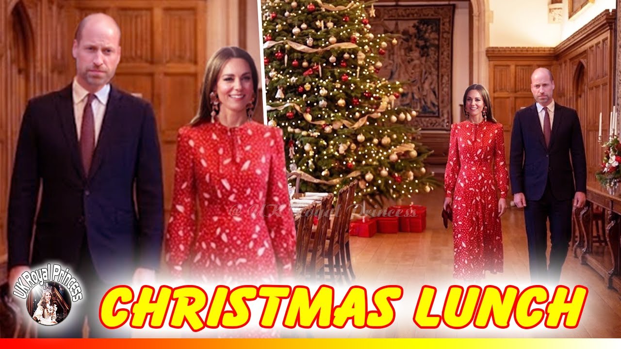 Princess Catherine's RED DRESS MOMENT Sparks Warm Reactions at Royal Christmas Lunch - YouTube