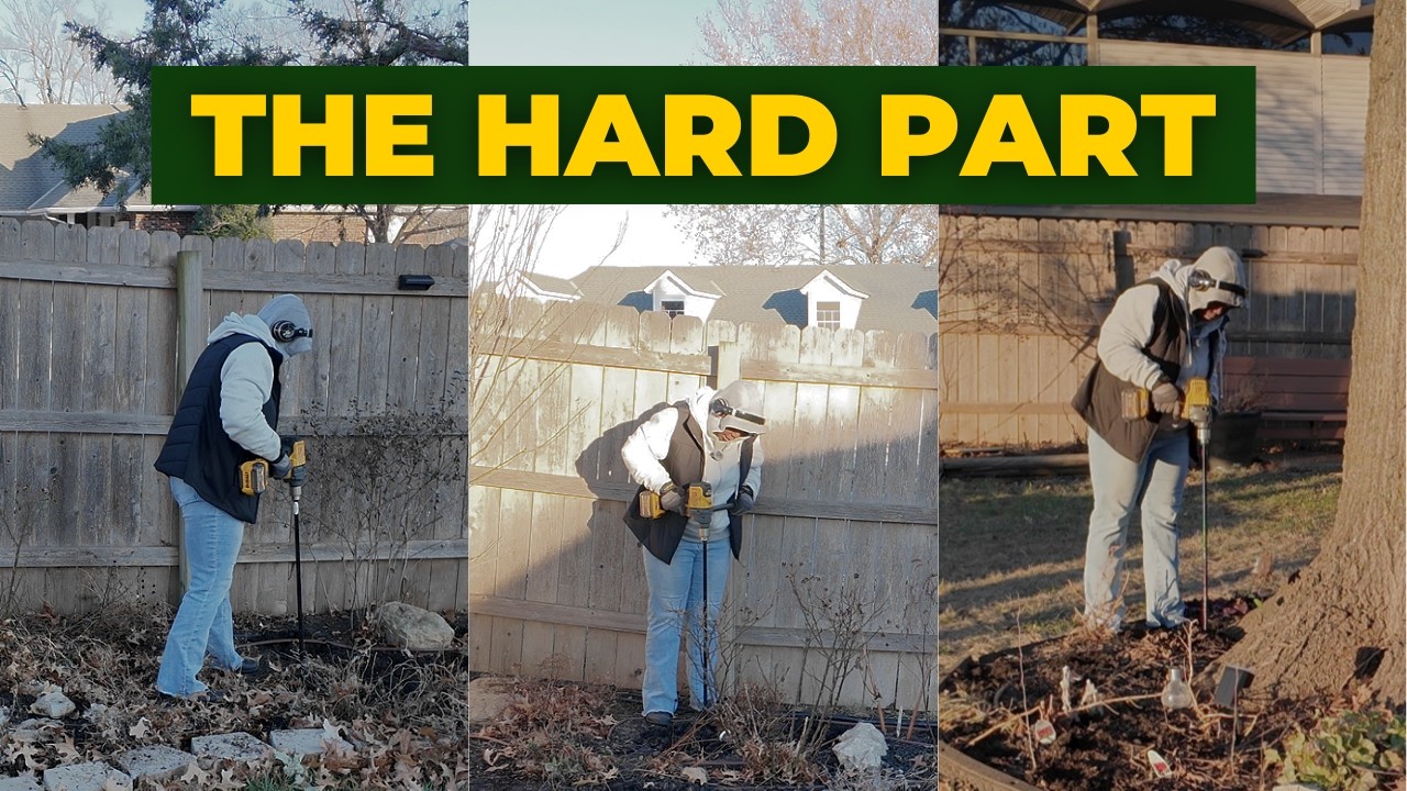 Выкапывание более 200 ямок для луковиц зимой | Работа перед весенним цветением