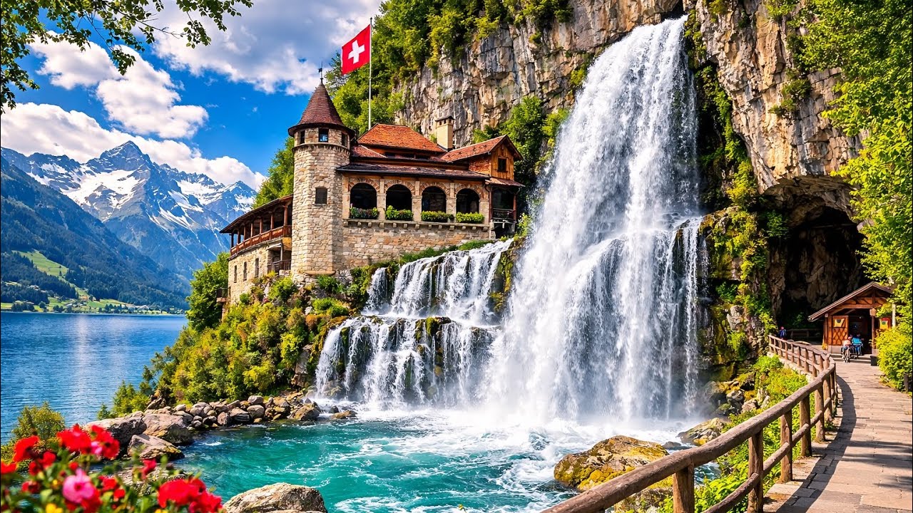 One of the Most Beautiful Waterfalls in Switzerland! 🇨🇭