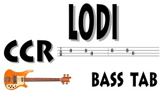 Video thumbnail of "(Bass Tabs)Lodi Creedence Clearwater Revival CCR"