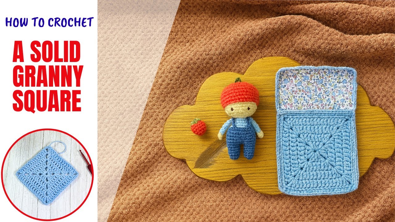 how to crochet a solid granny square very easy us terms - YouTube