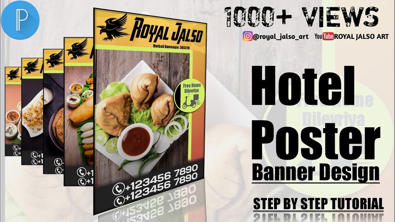 Hotel Poster & Banner Design   Step By Step Tutorial   Royal Jalso Art