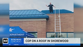 Cop on a roof in Shorewood