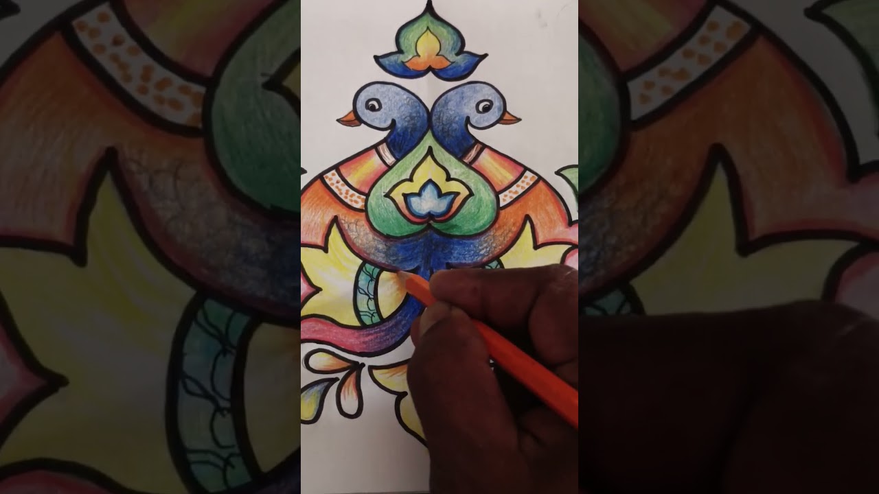 🦋🖌️ free hand drawing by pencil colour on paper 🌸🖌️