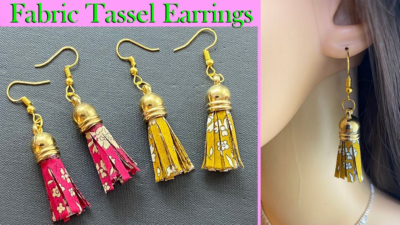 💖 DIY Tassel Earrings How to Make Fabric Tassel Earrings at Home
