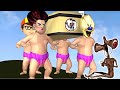 Scary Teacher 3D - Miss T's Baby vs Son Ice Scream The best of troll Siren head COMPILATION