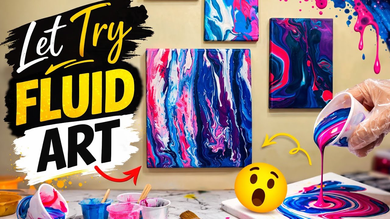 let's try fluid art for the first time 😀 - YouTube