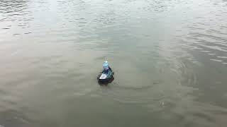 1/10 scale Radio Controlled Boom boat sailing at Bury Lido.