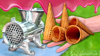 Experiment Crunchy Ice Cream Cone Vs Meat Grinder