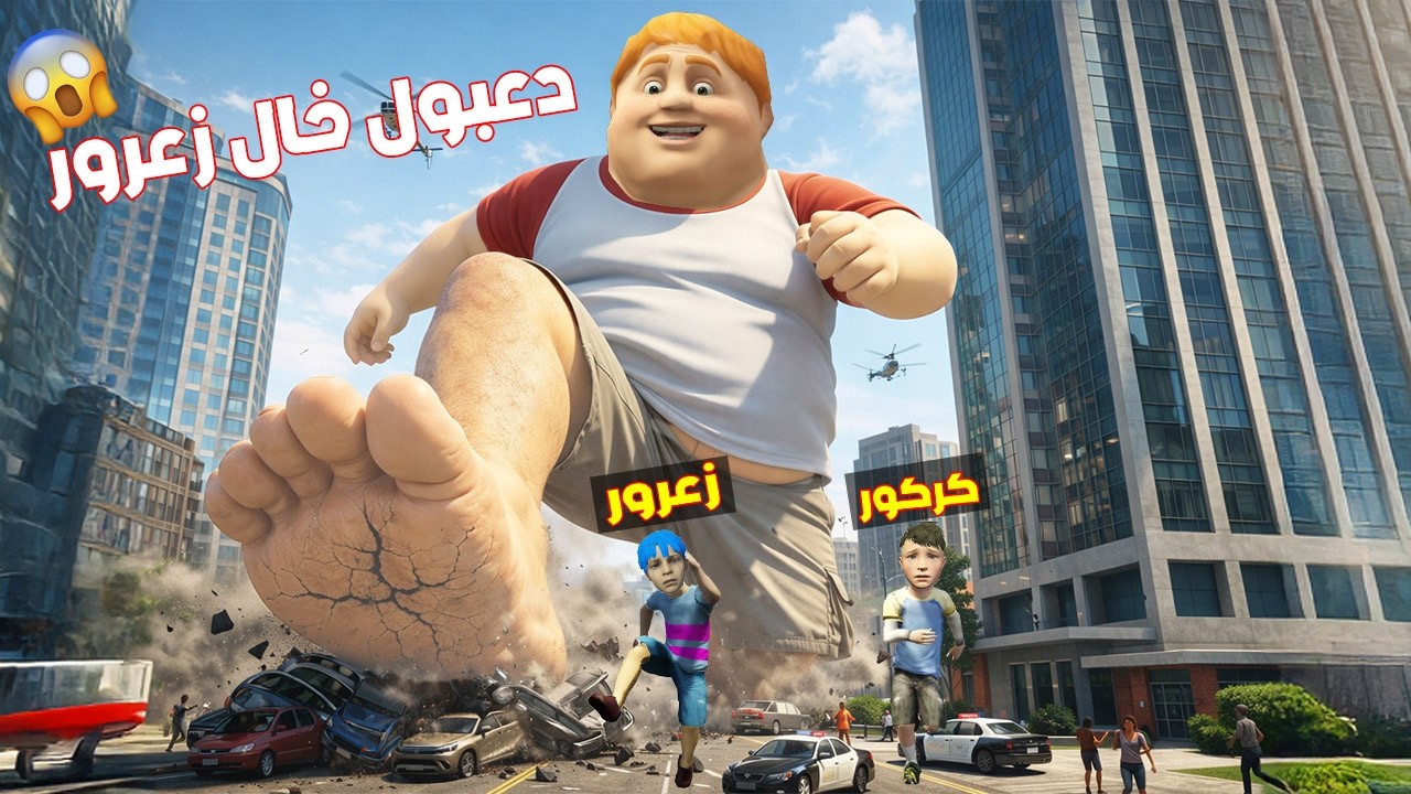 فلم قراند : زعرور يهرب من دعبول العملاق الذي يكسر المدينة ( كركور يبكي ) 🔥😂