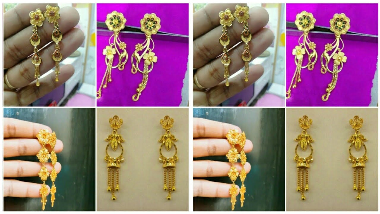 Latest Gold Earrings Designs With Weight And Price,light weight gold