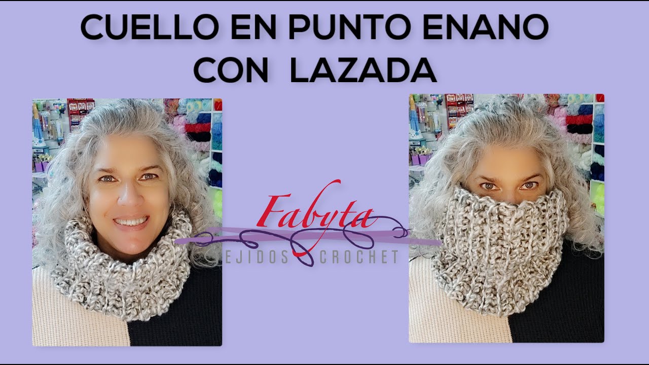 Cuello en punto enano con lazada, tan facil que vas a tejer un monton !