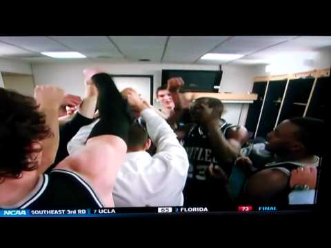 Brad Stevens celebrates after Butler beats Pittsburgh