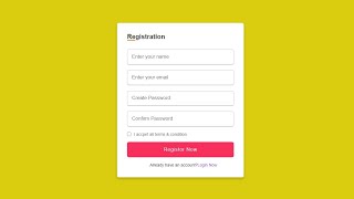 Registration Form-  How To Create Registration Form Using HTML CSS 🔥 @mrcodebox33