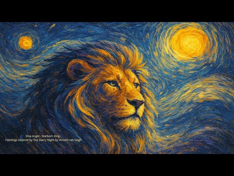 Diva Angel - Starborn King - Paintings inspired by The Starry Night by Vincent van Gogh /
