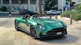 F1 driver Lance Stroll driving a ultra-exclusive Aston Martin DBR22 speedster in Monaco
