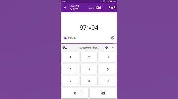 Math Tricks - Training mode - square numbers between 90 and 99 - level 090 (Number Keyboard)