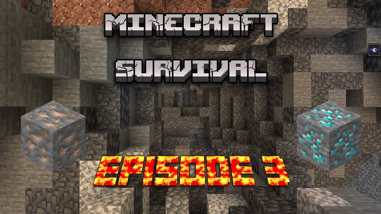 Minecraft Survival Series Ep. 3 - Caving and Finding Diamonds - YouTube